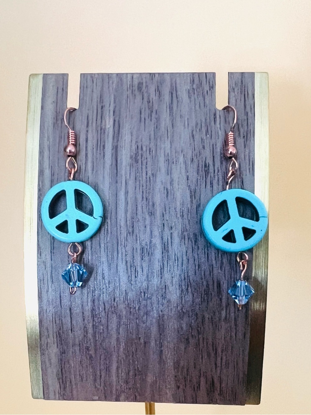 Turquoise Peace Sign Dangle Earrings
